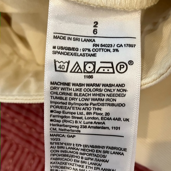 GAP Cream / soft yellow Wide Leg high rise stride ankle Pants - Picture 4 of 16